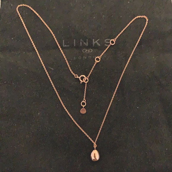 18kt solid rose gold black diamond Links pendant - Picture 5 of 6